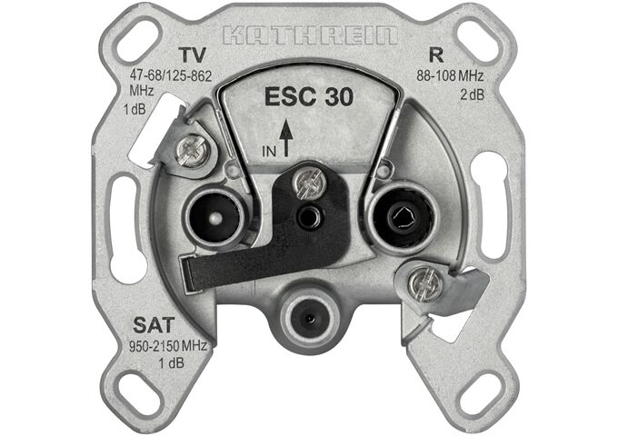 Kathrein ESC 30 Antennendose EINZEL 3-Loch mit DC-Durchlaß