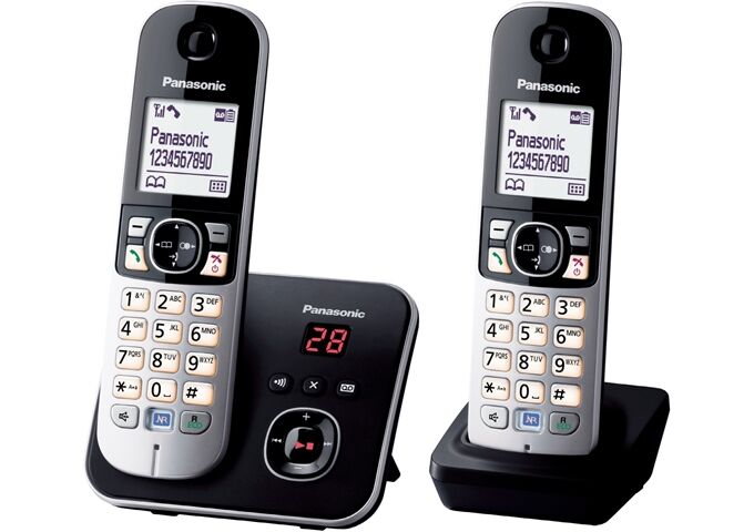 Panasonic KX-TG6822GB DECT Telefon mit AB DUO schnurlos schw