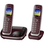 Panasonic KX-TGJ322GR DECT Telefon mit AB DUO schnurlos wein