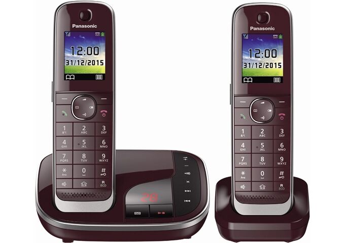 Panasonic KX-TGJ322GR DECT Telefon mit AB DUO schnurlos wein