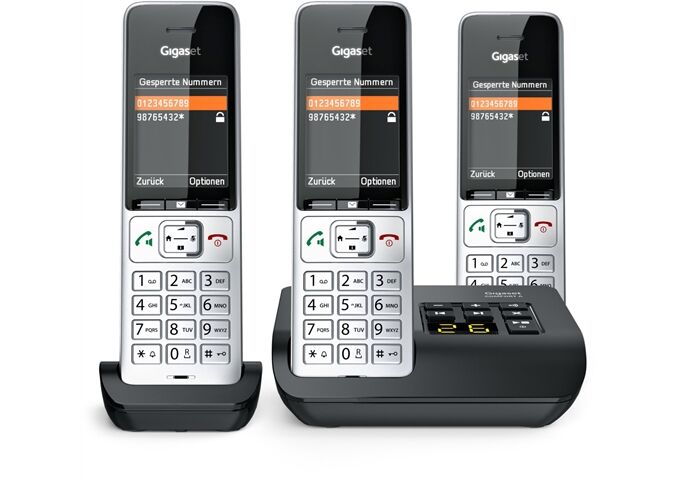 Gigaset COMFORT 500A trio si-sw Analog-Telefon mit AB schn