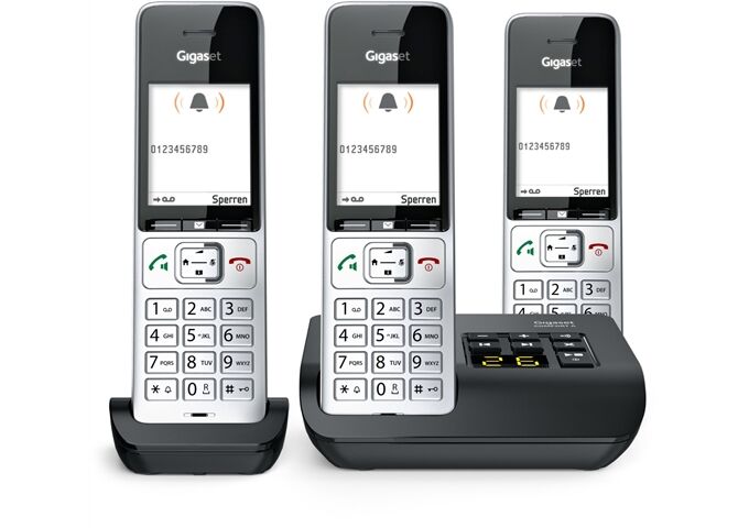 Gigaset COMFORT 500A trio si-sw Analog-Telefon mit AB schn