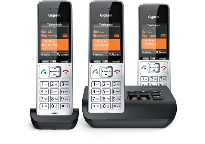 Gigaset COMFORT 500A trio si-sw Analog-Telefon mit AB schn