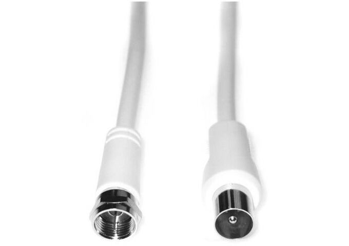 E+P FP 25 F-Anschlußkabel 2,5m weiß F-Stecker/Koaxstec