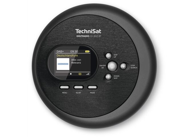 TechniSat DigitRadio CD 2GO BT sw Tragbarer CD-Spieler mit D