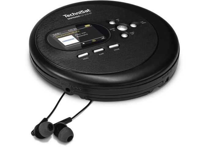 TechniSat DigitRadio CD 2GO BT sw Tragbarer CD-Spieler mit D