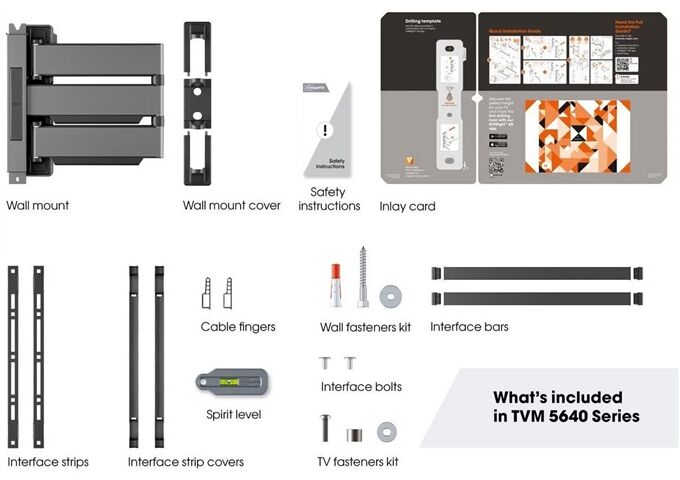 Vogels TVM5645 sw TV-Wandhalter 40"-77" schwenkb. 180° 45