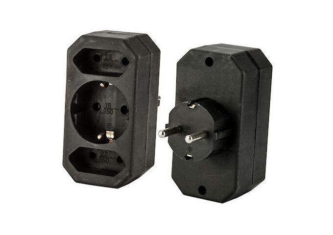 E+P EA 29 schwarz Dreifachkombistecker