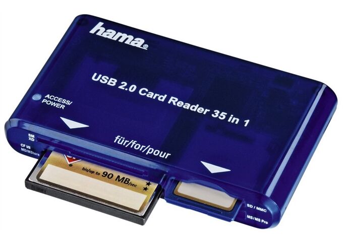 HAMA 55348 CardReaderWriter 35in1, USB 2.0 Kartenleser