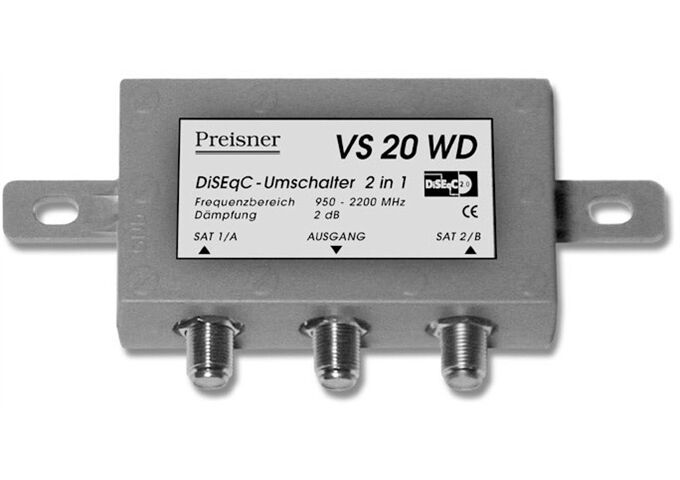 Televes VS 20WD DiSEqC-Schalter wasserdicht 2 Eing 1 Ausg