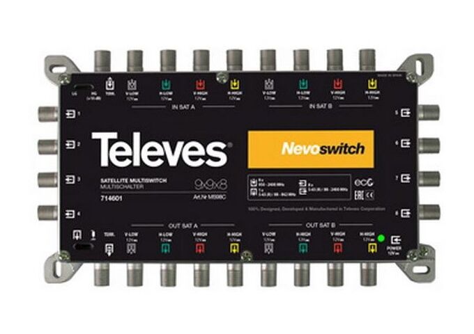 Televes MS 98C Umschaltmatrix 9 Eingänge 8 Ausgänge NEVO