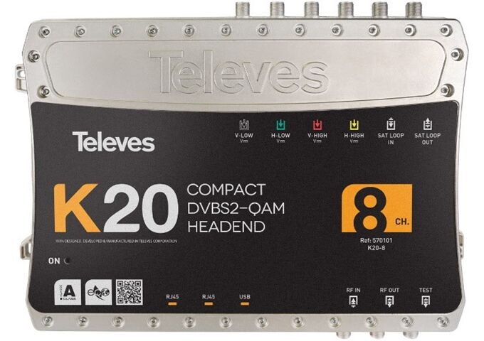 Televes K20-8 Kompaktkopfstelle 8Transponder DVB-S2 in QAM