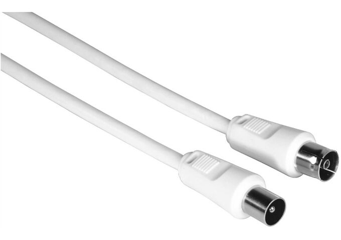 HAMA 205029 Antennenkabel weiss 3m Stecker/Kupplung 75d