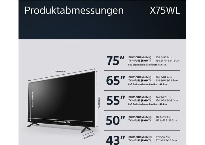 Sony KD43X75WLPAEP LED-TV UHD 4K Triple Tuner SMART