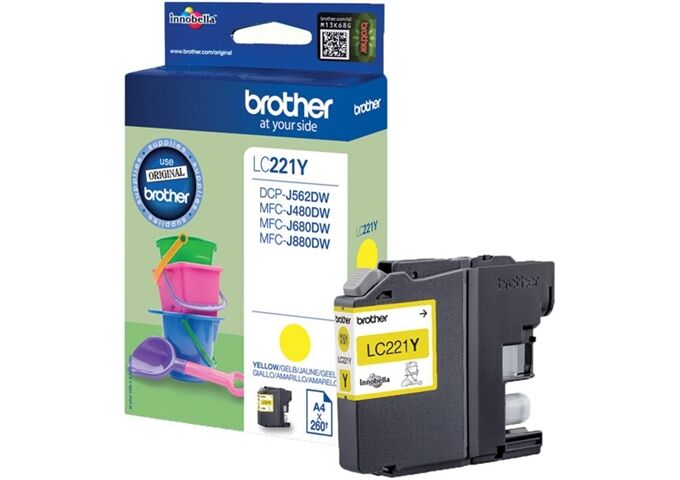 Brother LC-221Y gelb Tintenpatrone bis zu 260 Seiten