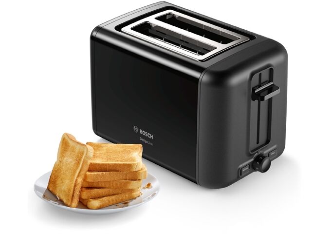 Bosch TAT3P423DE Toaster DesignLine sw 2-Schlitz Brötche