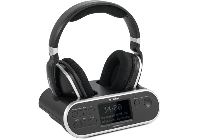 TechniSat Stereoman 2 DAB+ sw Stereo-Funkkopfhörer mit Docki