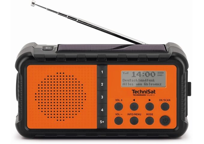 TechniSat TechniRadio Solar 2 sw/org DAB+/UKW-Radio mit Sola