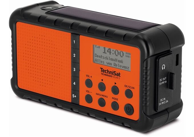 TechniSat TechniRadio Solar 2 sw/org DAB+/UKW-Radio mit Sola