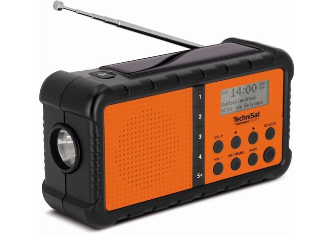 TechniSat TechniRadio Solar 2 sw/org DAB+/UKW-Radio mit Sola