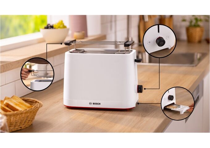 Bosch TAT3M121 Toaster My Moment ws mit Brötchenaufsatz