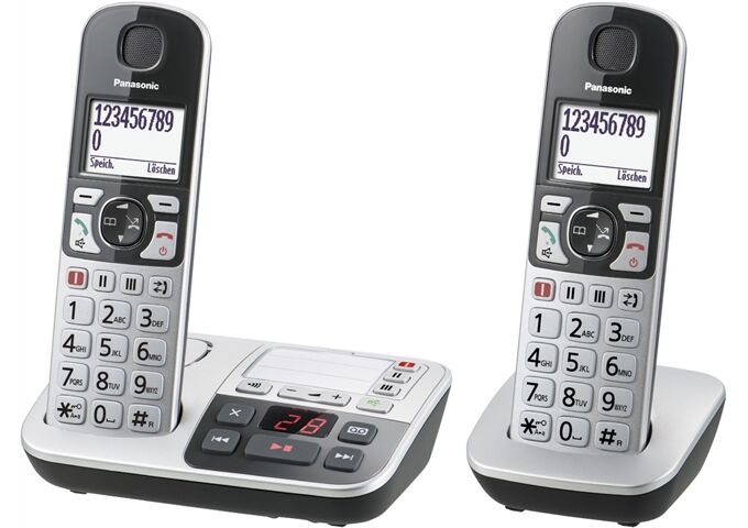 Panasonic KX-TGE522 GS Seniorentelefon SOS-Taste mit AB + Mo