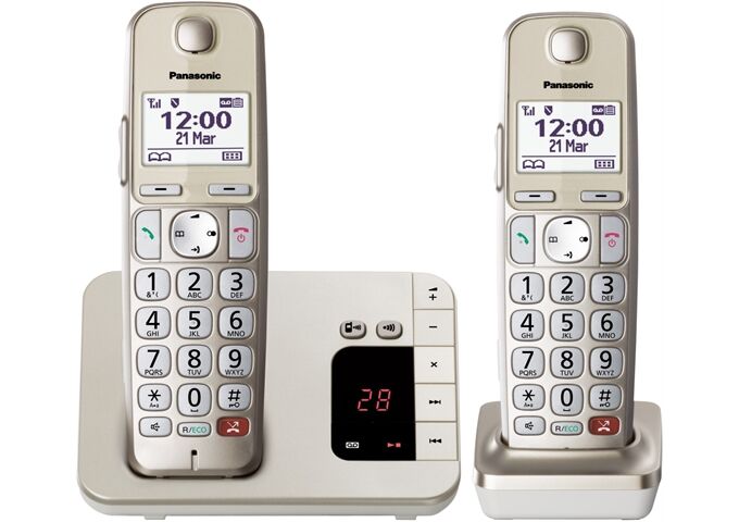 Panasonic KX-TGE262 GN Seniorentelefon SOS-Taste mit AB + Mo