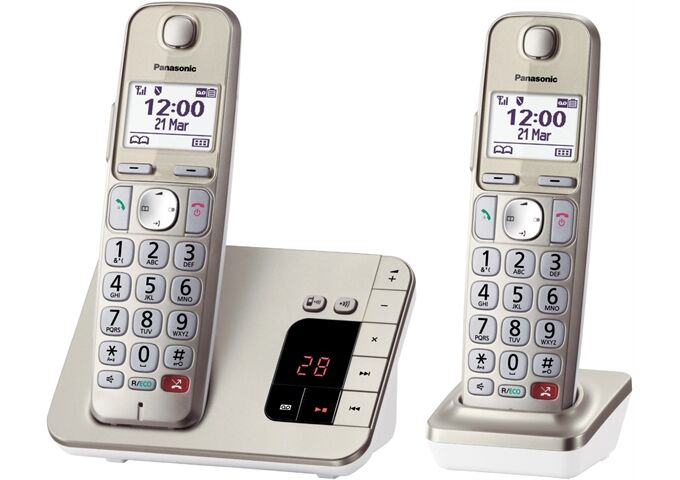 Panasonic KX-TGE262 GN Seniorentelefon SOS-Taste mit AB + Mo