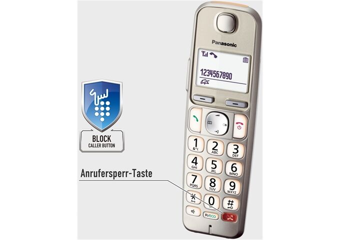 Panasonic KX-TGE262 GN Seniorentelefon SOS-Taste mit AB + Mo