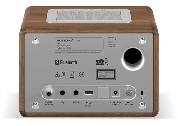 Sonoro Elite-X walnuss/silber Musiksystem DAB+ Weckfunkti