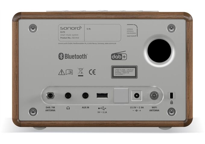 Sonoro Elite-X walnuss/silber Musiksystem DAB+ Weckfunkti