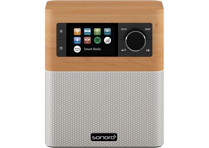 Sonoro Stream ahorn Dekor – weiß DAB+,FM,BT,WiFi,Farbdisp