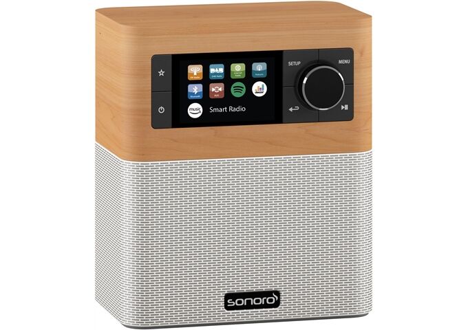 Sonoro Stream ahorn Dekor – weiß DAB+,FM,BT,WiFi,Farbdisp