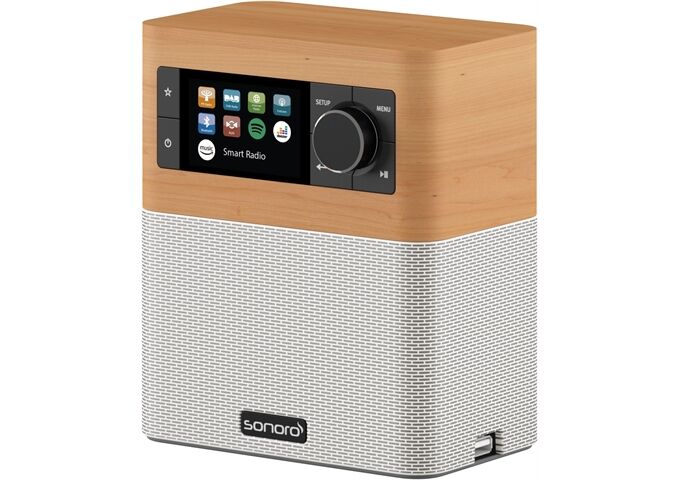 Sonoro Stream ahorn Dekor – weiß DAB+,FM,BT,WiFi,Farbdisp