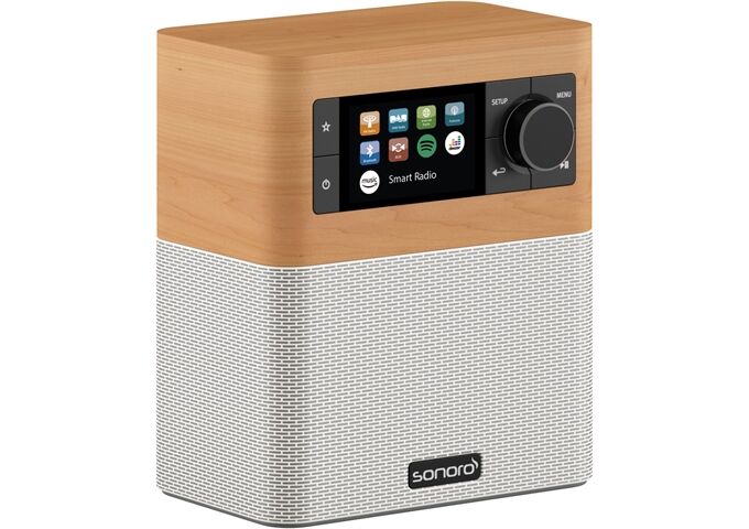 Sonoro Stream ahorn Dekor – weiß DAB+,FM,BT,WiFi,Farbdisp