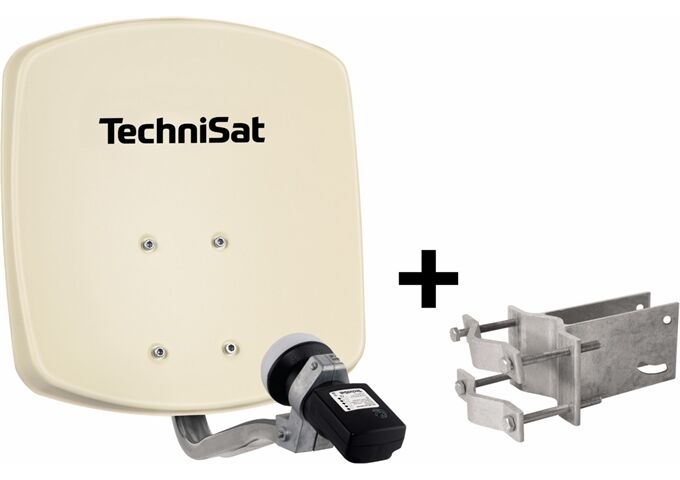 TechniSat DigiDish 33, Universal-V/H-LNB Beige mit An-Rohr-F