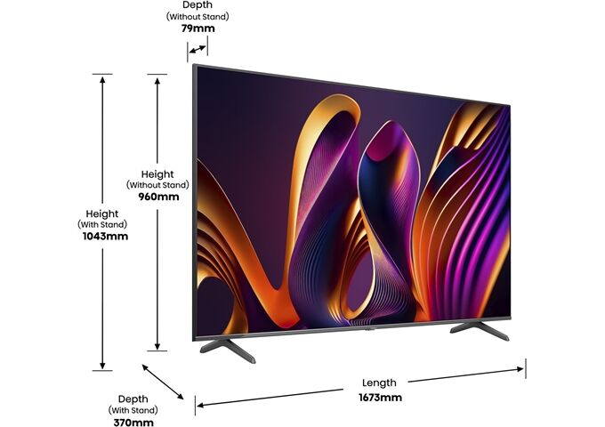 Hisense 75E77NQ/Pro sw QLED-TV UHD Multituner Smart Dolby