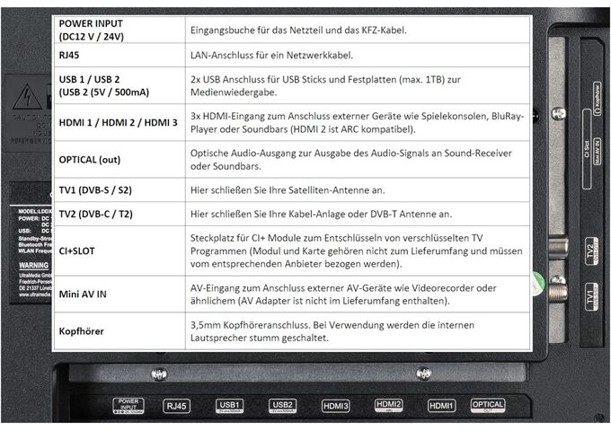 Reflexion LDDX27iBT LED-TV 27" DVB-S2/C/T2 FHD PVR DVD-Playe