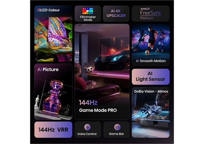 Hisense 65E77Q Pro sw QLED-TV UHD Multituner Smart Dolby V