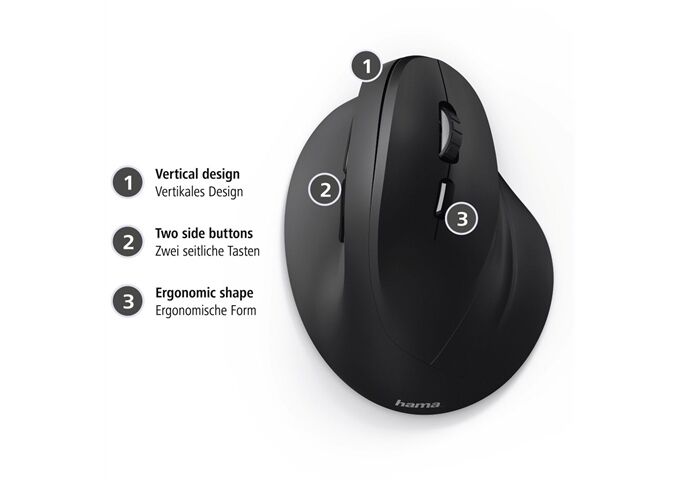 HAMA 182699 Vertikale Funkmaus EMW-500 ergonomisch 6 Ta