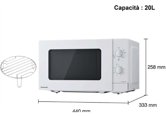 Panasonic NN-GM21QWEPG ws Mikrowelle 800W 20l Grill Drehtell