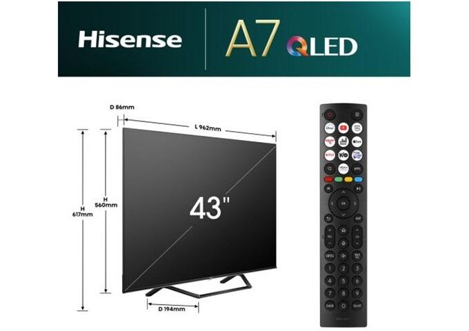 Hisense 43A79NQ sw QLED-TV UHD Multituner BT Smart Dolby V