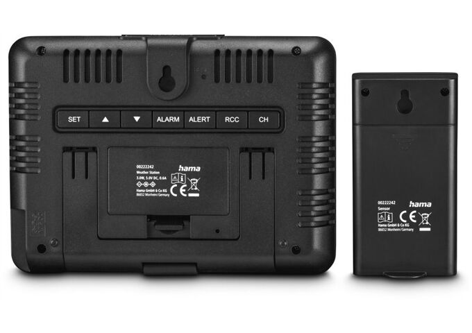 HAMA 222242 Wetterstation Usedom sw Funkuhr Temperatur