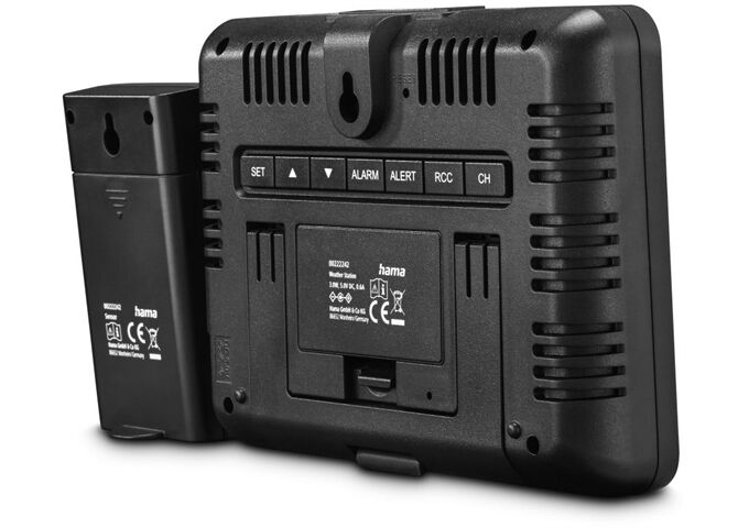 HAMA 222242 Wetterstation Usedom sw Funkuhr Temperatur