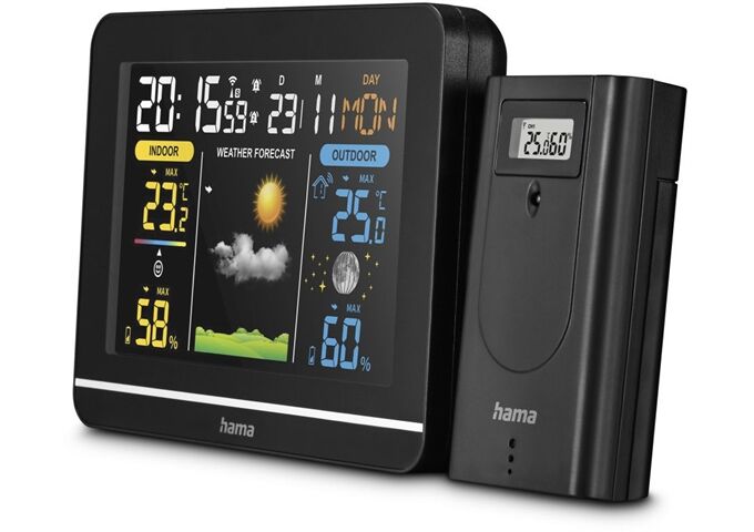 HAMA 222242 Wetterstation Usedom sw Funkuhr Temperatur
