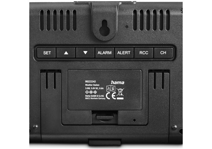 HAMA 222242 Wetterstation Usedom sw Funkuhr Temperatur