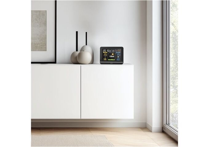 HAMA 222242 Wetterstation Usedom sw Funkuhr Temperatur