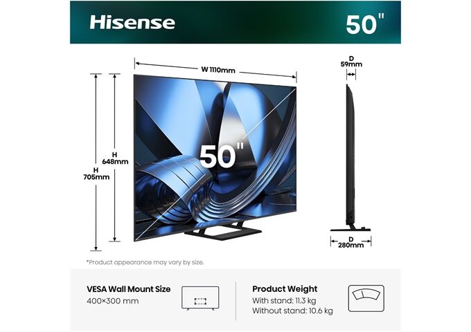 Hisense 65U7SE LED-TV Mini LED 4K Multituner BT Smart PVR