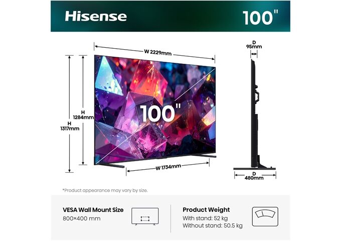 Hisense 100QS7 Pro LED-TV QLED 4K Multituner BT Smart PVR